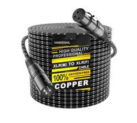 VANDESAIL Long XLR Cables 250ft (76m), Nylon Braided XLR Extension Microphone Cable, OFC Shielded and Balanced XLR Male to Female Mic Cord for Preamp Recording Mixer Amplifie Speaker Black