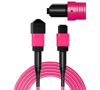 VANDESAIL OM4 MPO/MTP Fiber Patch Cable 1M/3.3FT, 12 Core Strand 40G/100G/200G,UPC Type B Female LSZH-50/125μm Multimode MPO Fiber for QSFP+/QSFP28 Transceivers (OM3/ 8 Core Compatiable)