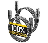 VANDESAIL XLR Cable 10 ft, 2 Pack Microphone Cable, XLR Male to Female Balanced Microphone Cord 3 pin, 10 ft Short mic Cord