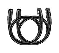 VANDESAIL XLR Cable, 3ft 2 Pack Microphone Cable, XLR Male to Female Balanced Microphone Cord 3 pin, Short 3 Foot Mic Cords, Audio Mic Extension Patch Cable 3 feet (3 Foot, Black)