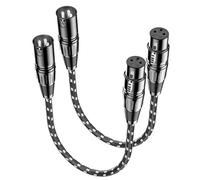 VANDESAIL XLR Cables 0.3m / 1ft 2 Pack, Nylon Braided XLR Microphone Cable Male to Female, Oxygen-Free Copper (OFC),Balanced 3-Pin, Short Audio Mic Lead for Studio, Speaker, Recording,Mixer, PA