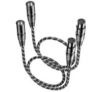 VANDESAIL XLR Cables 0.6m / 2ft 2 Pack, Nylon Braided XLR Microphone Cable