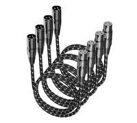 VANDESAIL XLR Cables 0.9m / 3ft 4 Pack, Nylon Braided XLR Microphone Cable