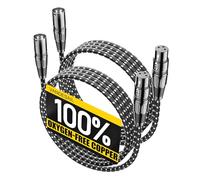 VANDESAIL XLR Cables 1.8m / 6ft 2 Pack, Nylon Braided XLR Microphone Cable Male to Female, Oxygen-Free Copper (OFC),Balanced 3-Pin, Short Audio Mic Lead for Studio, Speaker, Recording,Mixer, PA