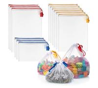 Vandoona Toy Storage & Organization Mesh Bags Set of 12 Eco Friendly Washable Mesh Bags & Color Coded Drawstrings by Size S, M, L. Playroom Organization, Baby Toys, Game Pieces, Toy Sets, Bathtub Toys