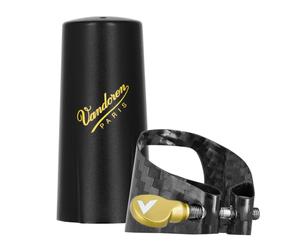 Vandoren Carbon Alto Sax Ligature and Cap Gold Hardware