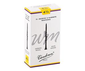 Vandoren CR1645T Bb Clarinet White Master Traditional Reeds Strength 4.5; Box of 10