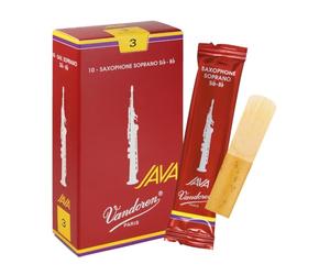 Vandoren Java RED Soprano Saxophone Reeds - Box of 10 - Strength 3