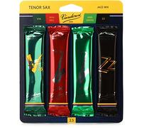 Vandoren SRMIXT25 Tenor Sax Jazz Reed Mix Card includes 1 each ZZ, V16, JAVA and JAVA Red Strength 2.5