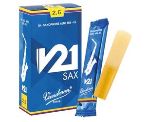 Vandoren V21 Alto saxophone reeds, box of 10 - Strength 2,5