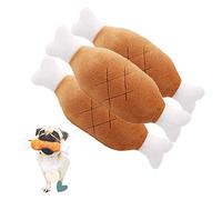 Vandove 3 Pcs Set Dog Chicken Leg Toy Double Bone Chicken Legs Plush Squeaky Chew Toy Sound Cat Traning Bite Interactive Pet Supplies, for Small and Medium Dogs