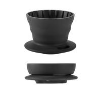 Vandroop Collapsible Coffee Dripper, Portable Basket Pour Over Coffee Maker, Silicone Reusable Single Cup Maker(1-2 Cup) (Gray)