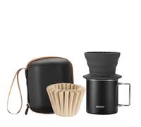 Vandroop Portable Pour Over Coffee Maker Set, Silicone Collapsible Coffee Dripper Set, Reusable Single Cup Maker Set(1-2 Cup) (Gray)