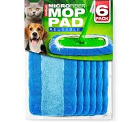 VanDuck Reusable Pet Heavy Duty Mop Pads Compatible with Swiffer Sweeper (6-Pack) - Washable Microfiber Mop Pads for Wet & Dry Use - All Purpose Floor Mopping and Cleaning Product