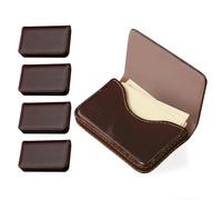 Vane Delx Business Card Holder - 4x2.56 Slim PU Leather Pocket Wallet with Magnetic Closure, Credit Card, ID & Membership Card Holder for Men & Women Executive Essentials (Brown), Brown, 4x2.55x0.74