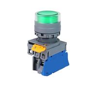 VaneAims 22mm FXBY6 Push Button Switch With LED Momentary Latching Illuminated Plane Head Plastic Switch 12V 24V 110V 220V 10A(12pcs,1NO_MOMENTARY_24V)