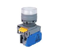 VaneAims 22mm FXBY6 Push Button Switch With LED Momentary Latching Illuminated Plane Head Plastic Switch 12V 24V 110V 220V 10A(Set 1,2NC_LATCHING_24V)