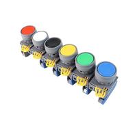 VaneAims 22mm Plastic Switch FXBY6 Momentary Self-Locking Power Plane Button Switch 1NO 1NC Red Yellow Blue Green White Black(3,Latching,1NC)