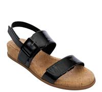 VANELi Women's Nelly Flat Sandal, Black Naplak, 8 Narrow