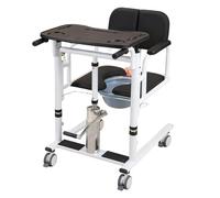 vanenferse Hydraulic Patient Lift Transfer Chair for Home, Multifunctional Bedside Commode Wheelchair, Bedside Commodes Patient Lift Transfer, 180° Split Seat, 200KG Capacity