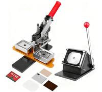 vanenferse Square/Rectangle Photo Magnet Maker Machine, DIY Photo Fridge Magnet Machine Kit, Press Machine + Paper Cutter + 100Pcs Consumables, Button Badge Maker For Home And Craft Lovers