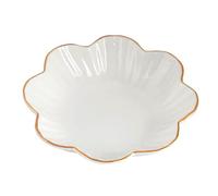 VanEnjoy 6 inch Ceramic Decorative Dish with Golden Rim - Porcelain Serving Bowl for Office, Wedding, Party, Home - Snack, Fruit, Candy
