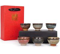 VanEnjoy 6 Sets Colorful Tea Cups - Kiln Transformation Chinese Handmake Jianzhan