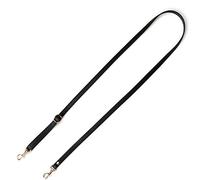 VanEnjoy Adjustable Genuine Leather Crossbody Straps Replacement - Width 1/2“, Length 25”-51” (Black-Gold Buckles)