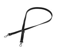 VanEnjoy Full Grain Genuine Leather Adjustable CrossBody Strap Replacement for Bag Purse, 0.7"Wide,26-51"Long, 2# Black-silver Buckles, Medium