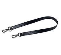 VanEnjoy Full Grain Leather Replacement Strap Shoulder Bag Purse, 0.98 inch Width Gold Hardware (Black-Grey Lock)