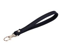 VanEnjoy Genuine Leather Keychain Wristlet Keychain Strap for Wallet Purse Clutch Cellphone Wristlet Key(Black)