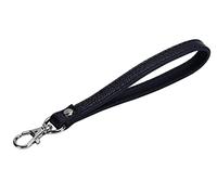 VanEnjoy Genuine Leather Keychain Wristlet Keychain Strap for Wallet Purse Clutch Cellphone Wristlet Key, Black-grey Metal, 7.1" x 0.47"
