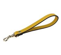VanEnjoy Wristlet Keychain Cellphone Genuine Leather Hand Strap with Golden Lock (Yellow),7.1 inch x 0.47 inch