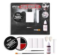 VANERIA Clown Makeup Halloween, Black White Red Cream Face Body Paint for Halloween, SFX Makeup Set with Vampire Teeth & Fake Blood, Clown Art Theater With Brushes