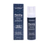 VANERIA Piercing Aftercare Spray - Travel Size Saline Solution for Cleaning, Shrinking & Healing New, Irritated Ear, Nose, Navel Piercings & Bumps (60ml/2.03oz)