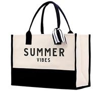 VANESSA ROSELLA Beach Tote Bag Large - Chic Tote Bag for Pool Gym Travel Cruise Picnic Road Trip, Summer Vibes, L