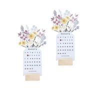 Vanessanty 2 Pieces 2024 Flower Desk Calendar, 2024 Desk Calendar, Mini Desk Calendar, 2024 Calendar on Flower Theme