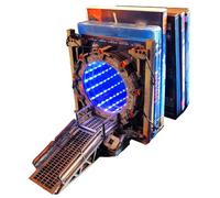 Vanessanty Stargate Bookends, Ornaments, Table Lamps, Gifts, LED Lighted Portal Bookends, Two-Way Galaxy Door,