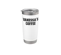 Vanessa's Coffee Vanessa Name Personalized Black Lettering Stainless Steel Insulated Tumbler