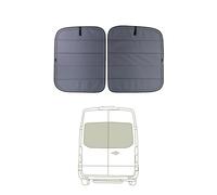 VanEssential Insulated Stealth Blackout Rear Door Window Covers Designed for Ford Transit Van High and Medium Roof Year 2015 to Current with NO Plastic Trim (Pair) - Charcoal Gray