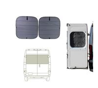 VanEssential Insulated Stealth Blackout Rear Door Window Covers Designed for RAM Promaster Bare Metal Window Frame Van Years 2014 to Current Model (Pair) - Charcoal Gray