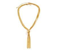 Vanesseva Chunky Gold-Plated/Silver Y-Shaped Layered Choker Necklace for Women, Statement Chain Link Belt Knot Ball Pendant Jewelry, Punk Hip-Hop Y2K Rocker Trendy Style, Zinc, No Gemstone