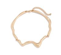 Vanesseva Punk Dripping Water-drop Choker Necklace for Women,Thick Drippy Chain Liquid Metal Collar Necklace Rocker Hip-hop Necklace Cool Metallic Unique Funky Statament Grunge Jewelry, L, Zinc, No