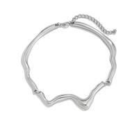 Vanesseva Punk Dripping Water-drop Choker Necklace for Women,Thick Drippy Chain Liquid Metal Collar Necklace Rocker Hip-hop Necklace Cool Metallic Unique Funky Statament Grunge Jewelry, Zinc, No