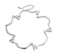 Vanesseva Punk Dripping Water-drop Choker Necklace for Women,Thick Drippy Chain Liquid Metal Collar Necklace Rocker Hip-hop Necklace Cool Metallic Unique Funky Statament Grunge Jewelry, L, Zinc, No