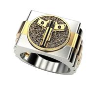 Vanesseva Stainless Steel Double Gun Band Ring for Men - Punk Gothic Pistol Military Army Biker Jewelry, Hip Hop Unisex Ring, Father's Day Gift Accessories , Stainless Steel, No Gemstone