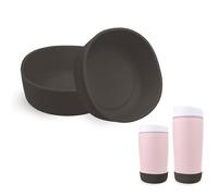 VANEST 2 Packs Silicone Boot Compatible with Owala SmoothSip Slider 12oz/20oz, Protective Sleeve for Coffee Tumbler Travel Mug Cup, Anti-Slip Boot Accessories, BPA Free (Brown)