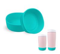 VANEST 2 Packs Silicone Boot Compatible with Owala SmoothSip Slider 12oz/20oz, Protective Sleeve for Coffee Tumbler Travel Mug Cup, Anti-Slip Boot Accessories, BPA Free (Turquoise)