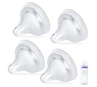 VANEST 4 Packs Silicone Bottle Nipples Compatible with Lansinoh Bottles, Replacement Bottle Nipple, BPA-Free, No Spill, Anti-Colic, Size S, 1+ Months (Slow Flow)