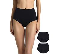 VANEVER Women’s Invisible Brief 2PK High Rise Panty Soft Sexy Black Size 14